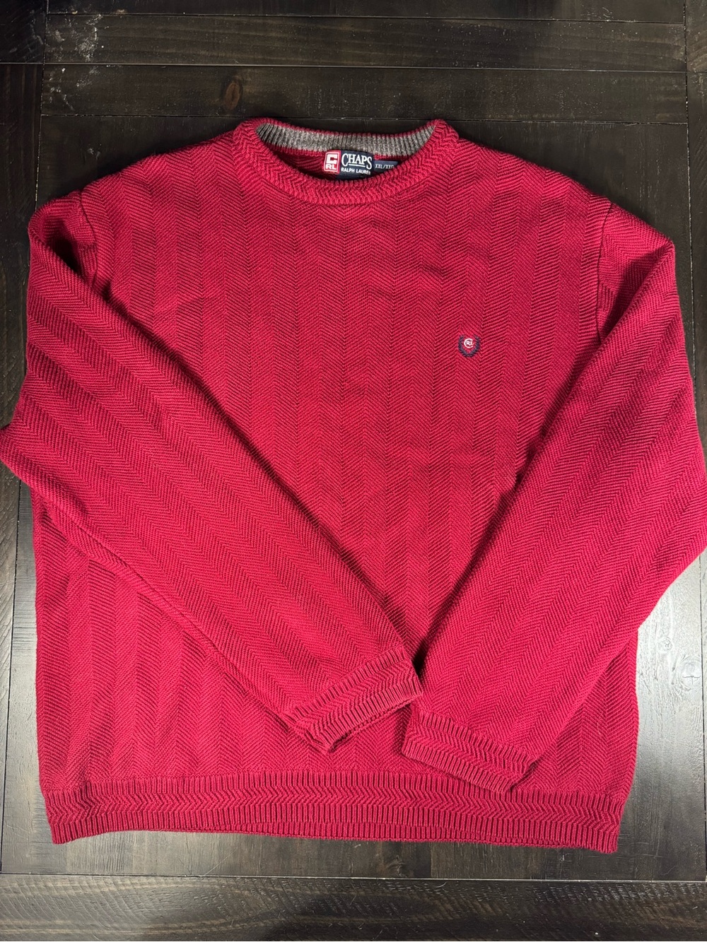 Vintage Chaps Ralph Lauren Men’s Red Crewneck Sweater